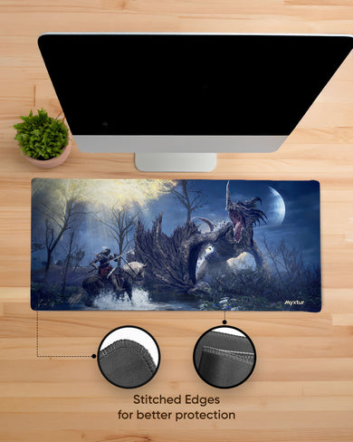 Elden Ring-Confronting Dragon Agheel EdgeGuard Desk Mat