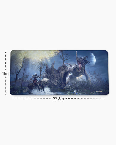 Elden Ring-Confronting Dragon Agheel EdgeGuard Desk Mat