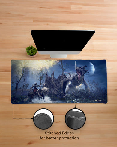 Elden Ring-Confronting Dragon Agheel EdgeGuard Desk Mat