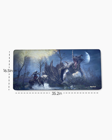 Elden Ring-Confronting Dragon Agheel EdgeGuard Desk Mat