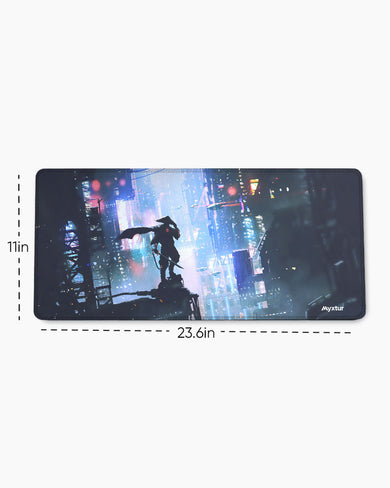 Last Samurai in a Cyberpunk World EdgeGuard Desk Mat