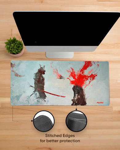 Samurai Fantasy Art-Wrath Unleashed EdgeGuard Desk Mat