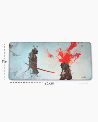 Samurai Fantasy Art-Wrath Unleashed EdgeGuard Desk Mat