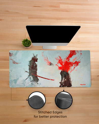Samurai Fantasy Art-Wrath Unleashed EdgeGuard Desk Mat