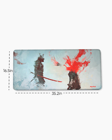 Samurai Fantasy Art-Wrath Unleashed EdgeGuard Desk Mat