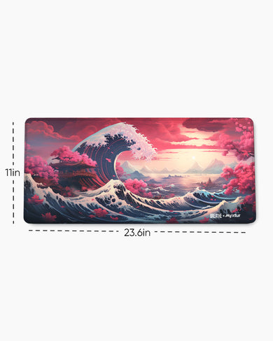 Great Wave Rising [BREATHE] EdgeGuard Desk Mat