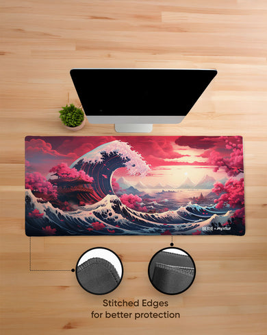 Great Wave Rising [BREATHE] EdgeGuard Desk Mat
