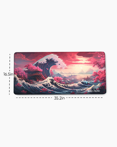 Great Wave Rising [BREATHE] EdgeGuard Desk Mat