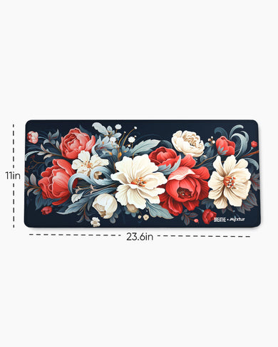 Scarlet and Snow Bouquet [BREATHE] EdgeGuard Desk Mat