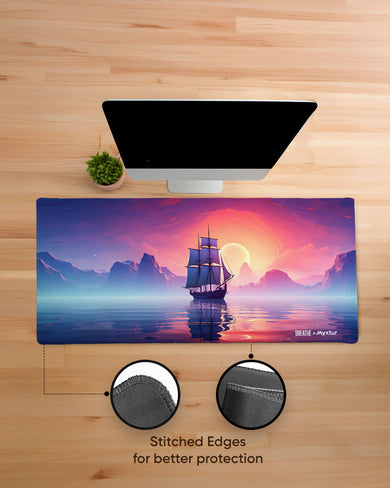 Sunset Seafarer [BREATHE] EdgeGuard Desk Mat