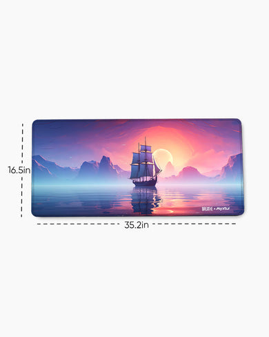 Sunset Seafarer [BREATHE] EdgeGuard Desk Mat