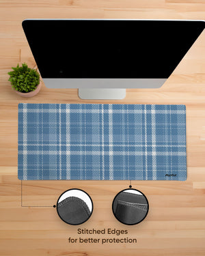 Denim Plaid Checks Gaming Desk Mat M 1