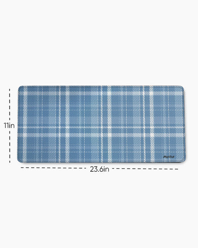 Denim Plaid Checks EdgeGuard Desk Mat