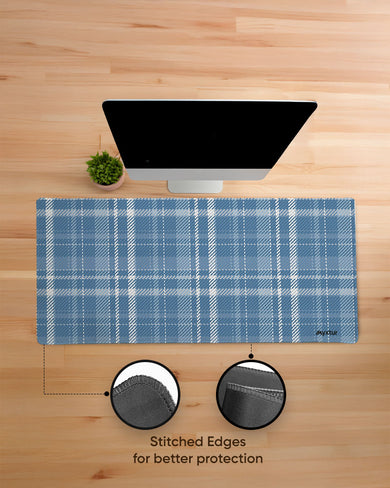 Denim Plaid Checks EdgeGuard Desk Mat