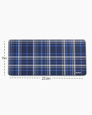 Indigo Grid EdgeGuard Desk Mat