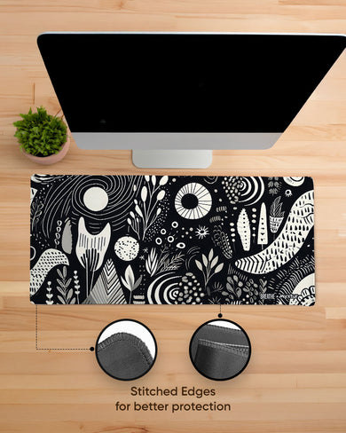 Monochrome Harvest [BREATHE] EdgeGuard Desk Mat