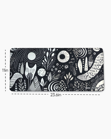 Monochrome Harvest [BREATHE] EdgeGuard Desk Mat