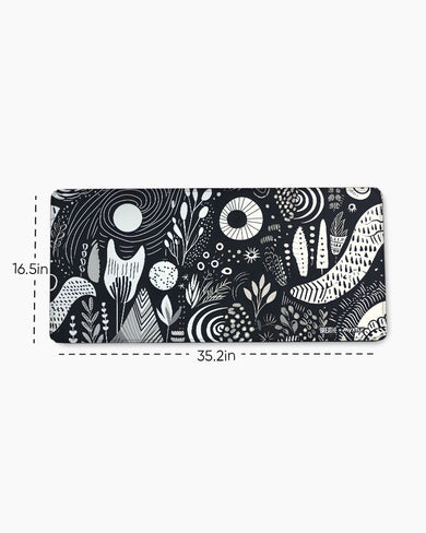 Monochrome Harvest [BREATHE] EdgeGuard Desk Mat