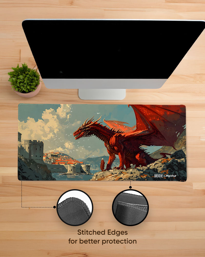 Scarlet Sentinel [BREATHE] Gaming Desk Mat – Myxtur