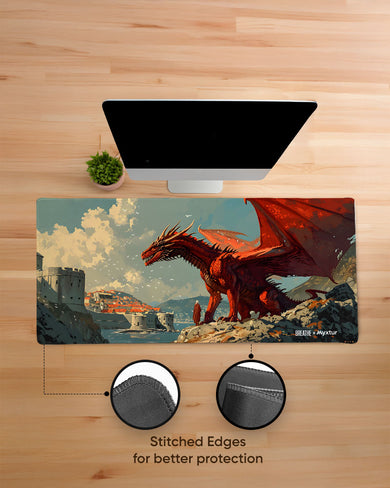 Scarlet Sentinel [BREATHE] EdgeGuard Desk Mat