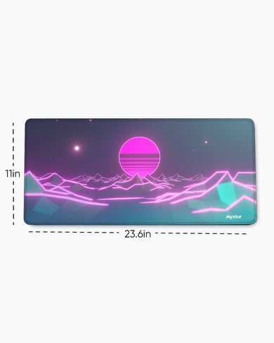 Retro Wave Fusion EdgeGuard Desk Mat