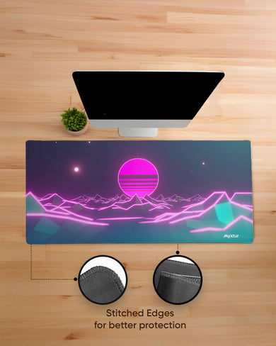 Retro Wave Fusion EdgeGuard Desk Mat