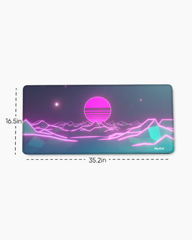 Retro Wave Fusion EdgeGuard Desk Mat