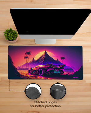 Retrowave Racing Gaming Desk Mat M 1