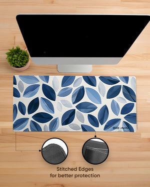 Cobalt Leaves  Gaming Desk Mat M 1