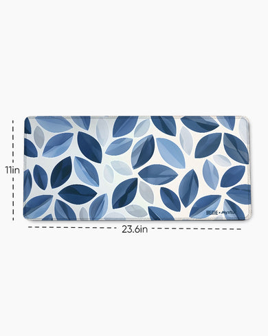 Cobalt Leaves [BREATHE] EdgeGuard Desk Mat