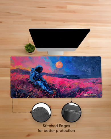 Starry Night in Neon [BREATHE] EdgeGuard Desk Mat