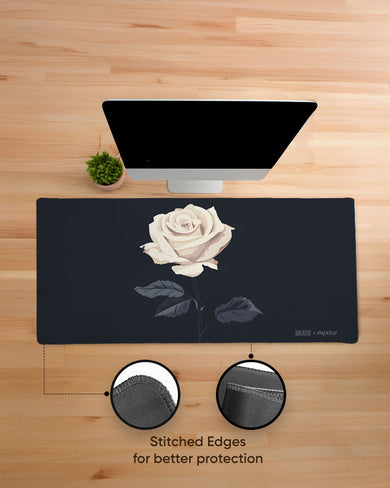 White Rose [BREATHE] EdgeGuard Desk Mat
