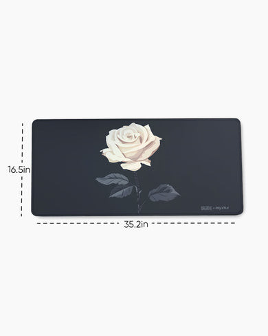White Rose [BREATHE] EdgeGuard Desk Mat