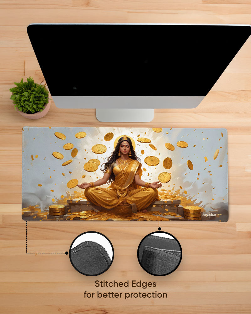 Lakshmi Raining Bitcoin Gaming Desk Mat – Myxtur