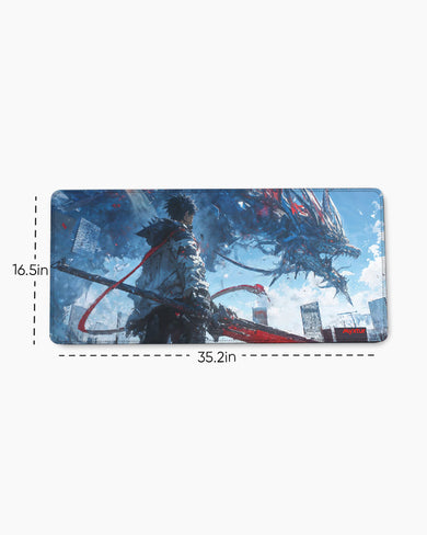 Cyberpunk Mecha Dragon EdgeGuard Desk Mat