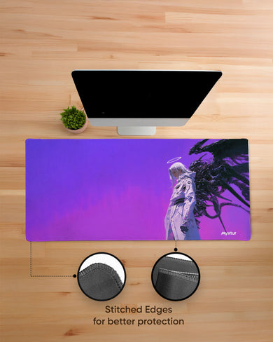 Dark Angel in Purple Sky EdgeGuard Desk Mat