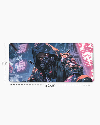 Futuristic Cyber Ninja EdgeGuard Desk Mat