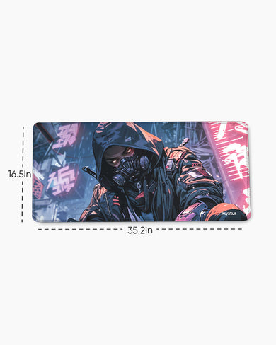 Futuristic Cyber Ninja EdgeGuard Desk Mat