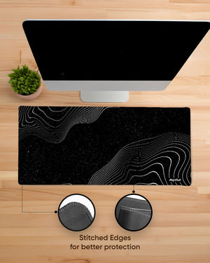 Monochrome Wave Gaming Desk Mat M 1