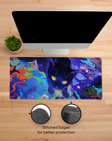 Neon Cat Fantasy EdgeGuard Desk Mat