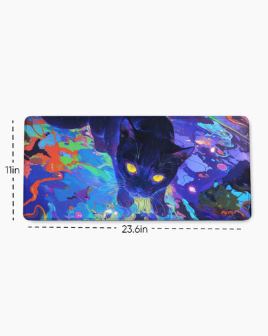 Neon Cat Fantasy EdgeGuard Desk Mat