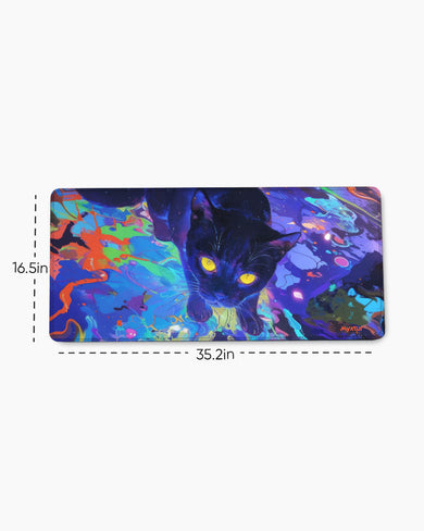 Neon Cat Fantasy EdgeGuard Desk Mat