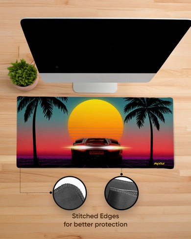 Retro Palm Drive EdgeGuard Desk Mat