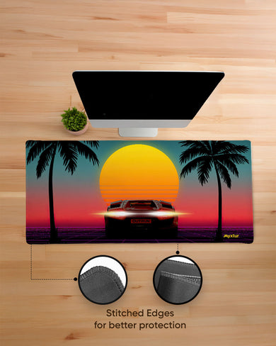 Retro Palm Drive EdgeGuard Desk Mat