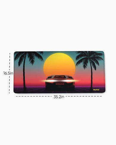 Retro Palm Drive EdgeGuard Desk Mat