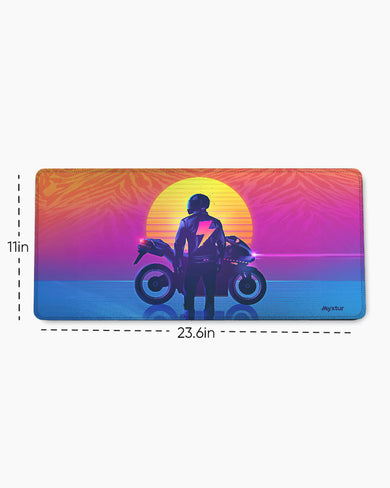 Retro Rider in Yellow EdgeGuard Desk Mat