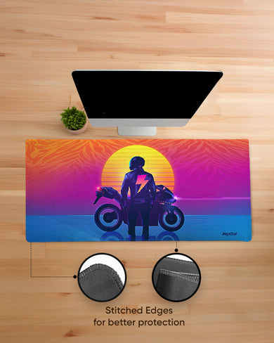 Retro Rider in Yellow EdgeGuard Desk Mat