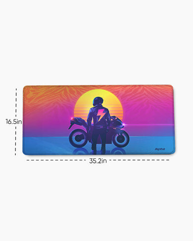 Retro Rider in Yellow EdgeGuard Desk Mat