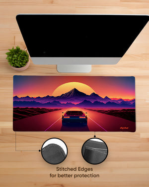 Retro Road Adventure Gaming Desk Mat M 1