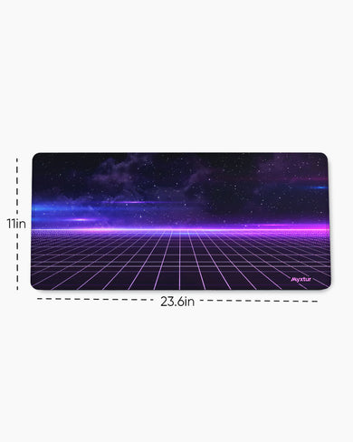 Retro Vibes with Purple Stripes EdgeGuard Desk Mat